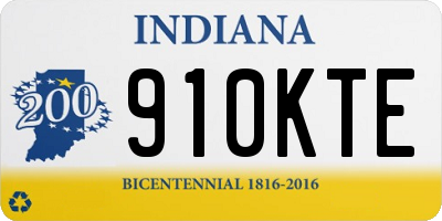IN license plate 910KTE