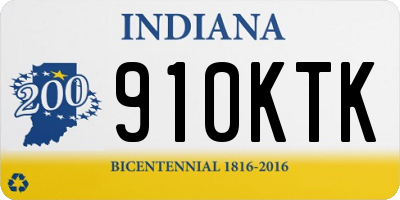 IN license plate 910KTK