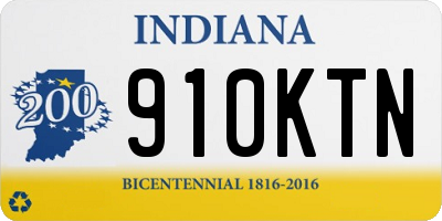 IN license plate 910KTN