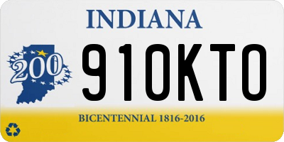IN license plate 910KTO