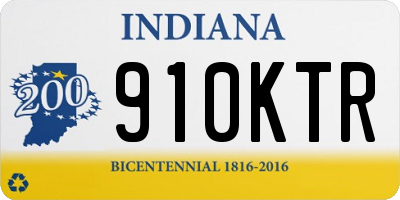 IN license plate 910KTR