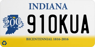 IN license plate 910KUA