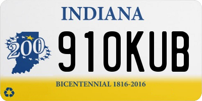 IN license plate 910KUB