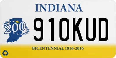 IN license plate 910KUD