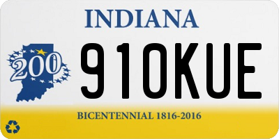 IN license plate 910KUE