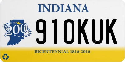 IN license plate 910KUK