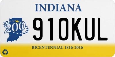 IN license plate 910KUL