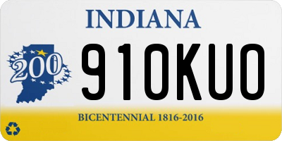 IN license plate 910KUO