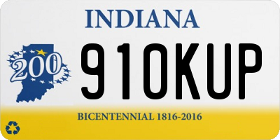 IN license plate 910KUP