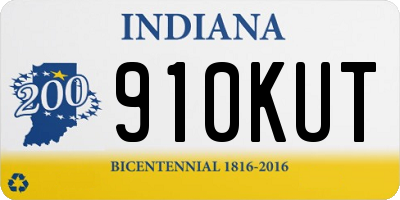 IN license plate 910KUT