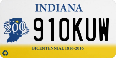 IN license plate 910KUW