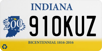 IN license plate 910KUZ
