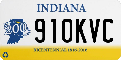 IN license plate 910KVC
