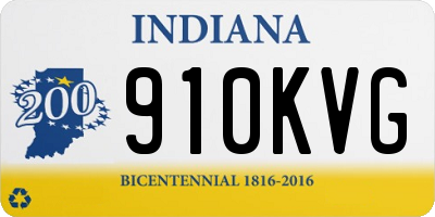 IN license plate 910KVG