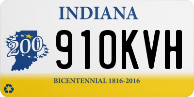 IN license plate 910KVH