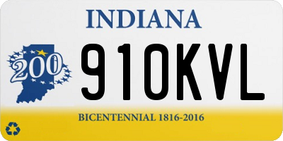 IN license plate 910KVL