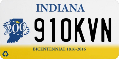 IN license plate 910KVN