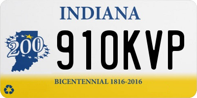 IN license plate 910KVP