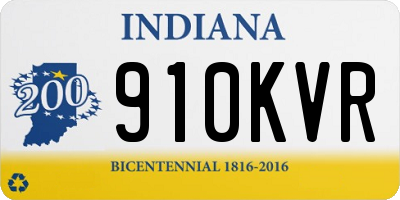 IN license plate 910KVR