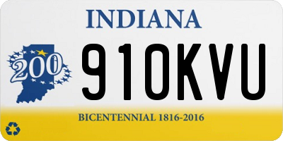IN license plate 910KVU