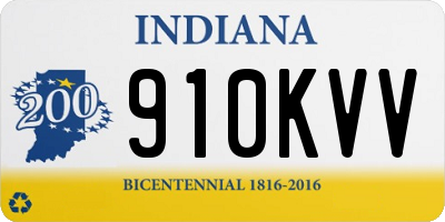 IN license plate 910KVV