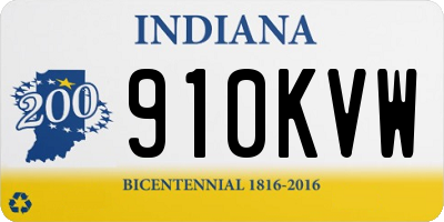 IN license plate 910KVW