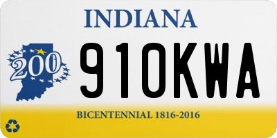 IN license plate 910KWA