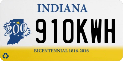 IN license plate 910KWH