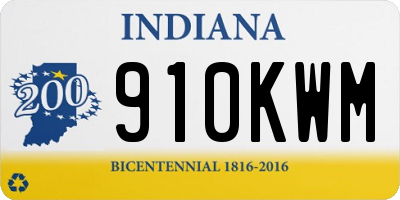 IN license plate 910KWM