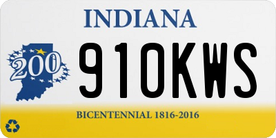 IN license plate 910KWS