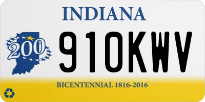 IN license plate 910KWV