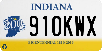 IN license plate 910KWX