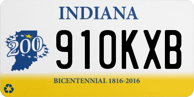 IN license plate 910KXB