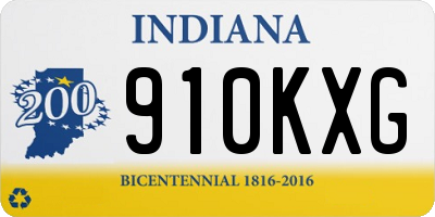IN license plate 910KXG