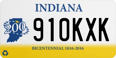 IN license plate 910KXK