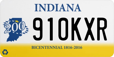 IN license plate 910KXR