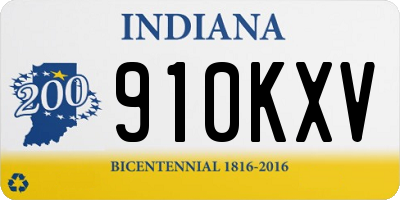 IN license plate 910KXV