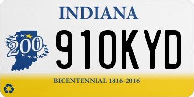 IN license plate 910KYD