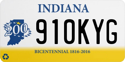 IN license plate 910KYG