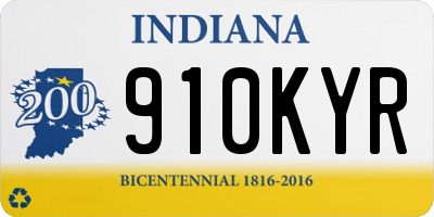 IN license plate 910KYR