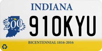 IN license plate 910KYU