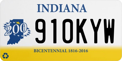 IN license plate 910KYW