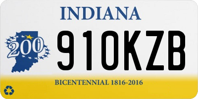 IN license plate 910KZB