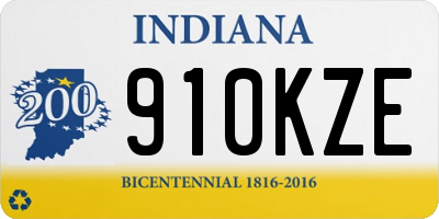 IN license plate 910KZE