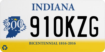 IN license plate 910KZG
