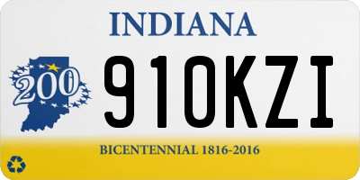 IN license plate 910KZI