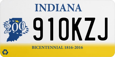 IN license plate 910KZJ