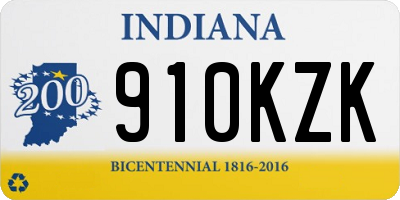 IN license plate 910KZK
