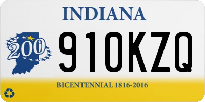 IN license plate 910KZQ