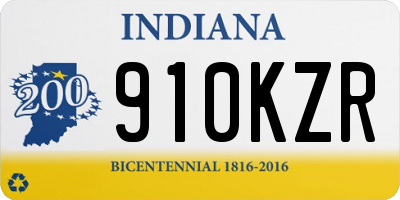 IN license plate 910KZR